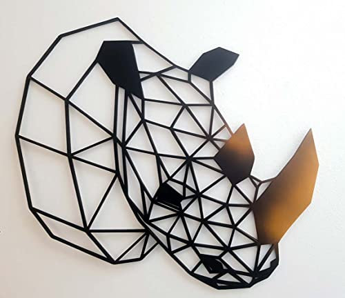 kh Teile Wanddeko Holz Nashorn Wand 80cm XXL Dekoration Natur Afrika Wandbild Wohnzimmer Wand Deko Tierkopf Geschenk Idee Schwarz + Bronze