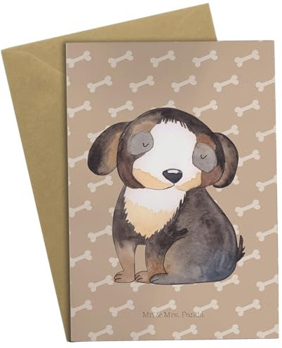Mr. & Mrs. Panda neujahrskarte Hund Entspannen - Geschenk, Klappkarte, einladungskarten, weihnachtskarten, Entspannt, Süß, hochzeitskarten, Sprüche, dankeskarten, Grußkarte, Hundeliebe, Liebe