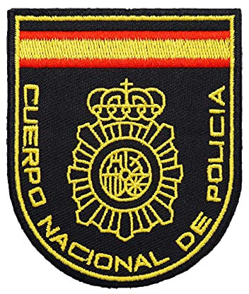 2 Piezas Cuerpo Nacional DE POLICIA Insignia de Parches Bordados Militares Escudo de Motociclista al Aire Libre con Respaldo de Bucle de Gancho