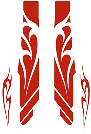 DualColorStampe Aufkleber Gabel MTB Mountainbike Sticker Fahrrad Zubehör Tribal Aufkleber B0037 (Rot 31)