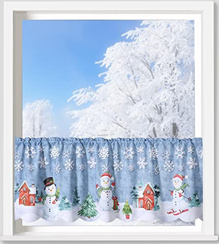 Weckbrodt Scheibengardine Schneemänner, ca. 45x120 cm