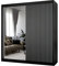Margaret Hadas24 Kleiderschrank Lili mit Lamellen und Spiegel, Organizer, Mehrzweckschrank, Schwebetürenschrank, Garderobenschrank, Kleiderstange, Kleiderständer, Schrank, 200 cm, schwarz, weiß,