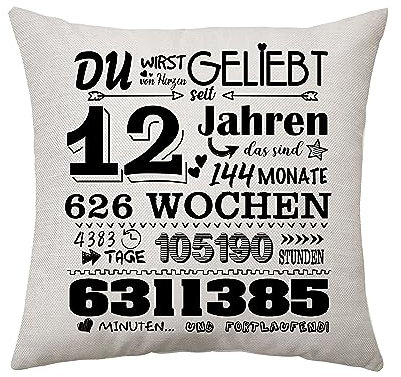 12. Geburtstagsgeschenk für Mädchen Junge Zierkissenbezüge Geschenk für Sie 12 Jahren Geschenke für Tochter Schwester Geschenkidee 12. Geburtstag Deko Kissenbezug 45 x 45 cm (12th)