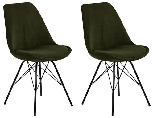 Smuk Esszimmerstuhl Erina, Velours, Olivgrün, 2-teilig Stühle
