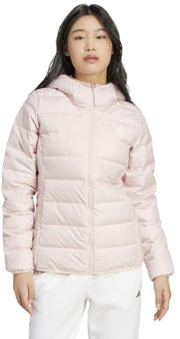 adidas Femme Essentials Light Down Hooded Jacket, sandy pink, XS