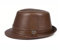 Lifup Herren Fedora Hut Echt-Leder Panama Hut Trilbyhut Herbst Winter Vintage Style Dress Hut Braun Groß
