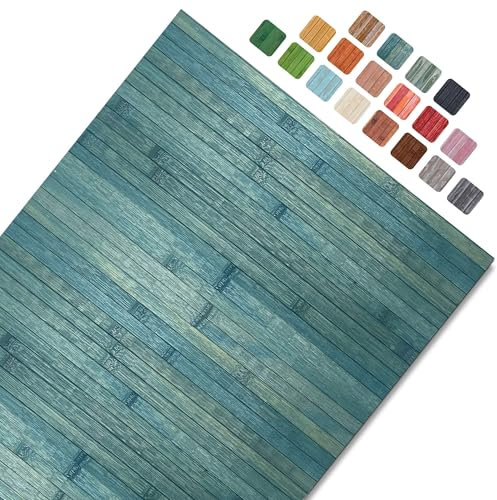 CosìCasa Bambusteppich für die Küche mit Rutschfester Unterseite | Badematte Holz Pflegeleicht | Bambus Bambusmatte Bad | Küchenläufer rutschfest Bambus | Ozean Teal 50X350