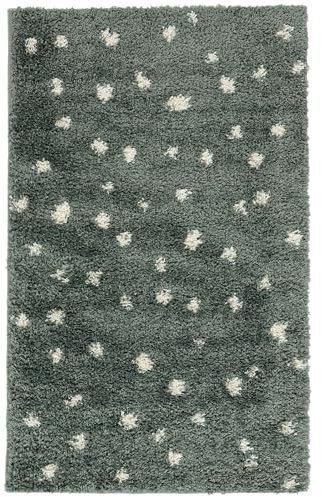 RugVista Polly Teppich, Kinderzimmerteppich, 100 x 160 cm, Rechteckig, Kinderteppich für Kinder, Polypropylene, Spielteppich Babys Junge Mädchen, Keine schädlichen Stoffe, Grün/Naturweiß