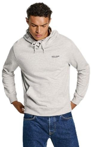Pepe Jeans Herren Sann Hoodie Sweatshirt, Grau (Hellgrau meliert), S