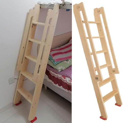 LXLZYXSF Kinder-Etagenbett Nur Holzleiter, Wohnmobil-Überkopf-Bettleiter Mit Handläufen & 9,5cm Breite Stufen, Zimmer Im Studentenwohnheim Wohnmobile Dachboden (Size : 115cm/3.8ft/45.3in Tall)