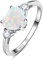 Yaresul 2,25 ct erstellter Opalring für Frauen, 925er Sterlingsilber, Opal-Herzring für Frauen, Versprechensring für Sie, Opal-Verlobungsring, Jahrestag, Valentinstag, Größe 60(19.1)