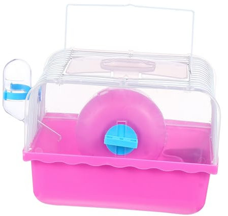 INOOMP Hamsterkäfig Futternapf Tragbares Transporthaus Für Haustiere Rot Verschleißfest Kühles Nest Bequemes Bett Für Hamster