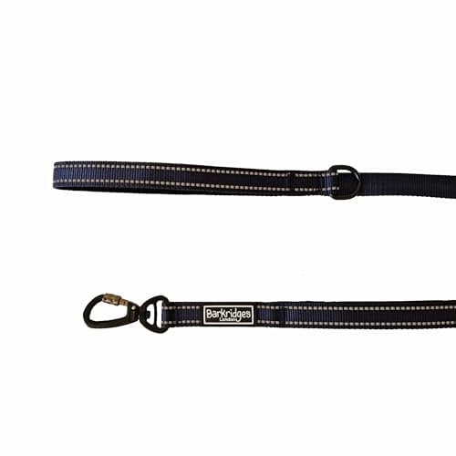 Barkridges® Premium Triple Handle Dog Lead Leash | Traffic Handle | Secured | Locking Clip | Padded Handle | Safety Reflective Strips | Comfortable for Small Medium Large Dogs (Dark Blue, 150cm)