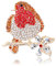 BORFUE Lot de 2 broches rouge-gorge rouges en strass pour femme, Métal