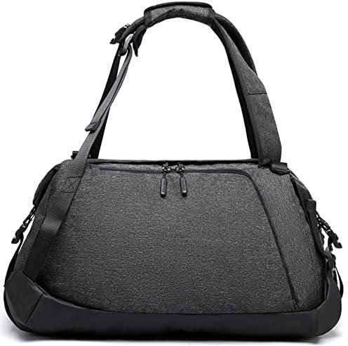 QTANZIQI Sporttaschen für Damen und Herren – mit Schuhfach und Nassfach, Sporttasche, Reisetasche, Wochenendtasche für Kurze Geschäftsreisen, Schwarz