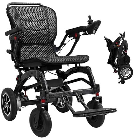 Electric Wheelchair for Adults, Adjustable Leg Height, All Terrain Lightweight Wheelchairs, Detachable Pads, Motorized Wheelchair Electric for Seniors, Dual Brushless Motors 400W
