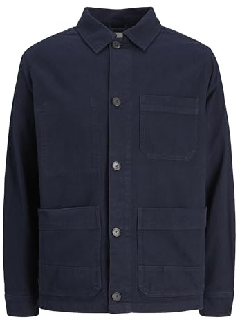 JACK & JONES Men's Male Relaxed Fit Overshirt Jprccderry Worker L/S Sn, Dark Navy, XL