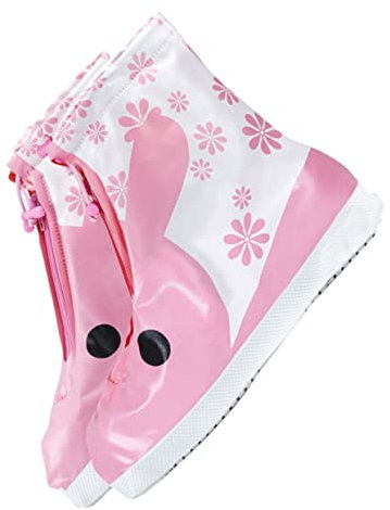 Gogogmee Copriscarpe Antipioggia Per in Pvc Antiscivolo Copriscarpe Impermeabili a Forma Coniglio Rosa Protezione Per Scarpe e Facile Indossare