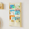 Bücherregal Kinder Wand Holz, mit 4 Lagige Taschen Wandregal Bücher Kinder, Montessori Bücherregal für Spielzeug, Kinderzimmer, Baby Zimmer, Spielzimmer, Kinderregal Bücher Aufbewahrung, 80*42CM