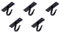 Fayesia Cup Hooks - Blacksmith Handcrafted - Wrought Iron Mug Hooks for Under Shelf - Set of 5 Single Prong Hooks - Screws & Fittings Included - Kitchen, Utensil, Storage etc (Black)
