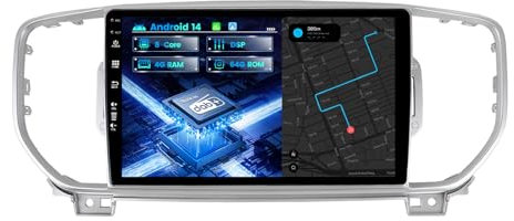 MISONDA [4G+64G/Integrado Dab+ ] Radio Coche Android 14 para Kia Sportage 4/KX5 (2016-2018) estéreo IPS de 9 Pulgadas con GPS/Carplay/BT/Mirror Link/WiFi/DSP/FM/Cámara/RDS
