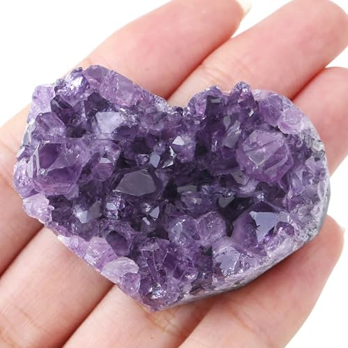 Sahoottie Amethyst Druse Herz Amethyst Kristalle Kristallcluster Herz Geode Natürlicher Stein UnregelmäßIge Rohstein Herzdekor Reiki