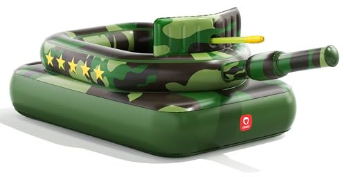 Galleggiante per piscina con cannone ad acqua - sedile imbottito d'aria, cannone ad acqua con tubo lungo, fondo resistente - Galleggianti per piscina per adulti e bambini per battaglie acquatiche