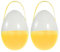 ULTECHNOVO 2 PC Jumbo Ostereiriese Plastikeier Mit Griffen Großen Behältern Plastik Ei Geformte Eimer Körbe Für Osterjagd Party Dekoration Gelb Gelb
