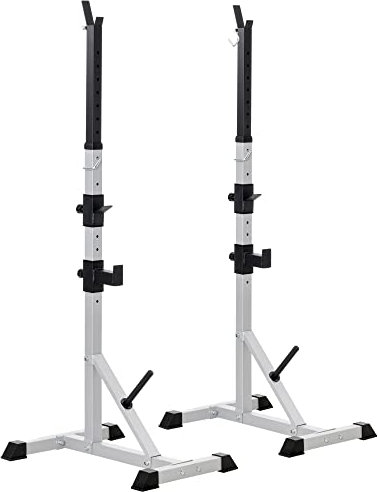 HOMCOM 2er Set Hantelständer 3 Ebenen Höhenverstellbar Hantelablage aus Stahl Langhantelablage bis 200 kg belastbar Squat Rack Langhantelständer Hantelscheibenständer für Krafttraining