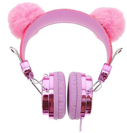 Homoyoyo Cuffie Con Orecchie Di Gatto Cuffia Con Microfono Cuffia Sopra L'orecchio Rosa Abs Colore Casuale