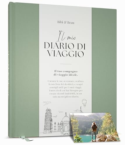 Diario di Viaggio & Taccuino delle Avventure – Scrapbook per Fino a 16 Viaggi (Verde)