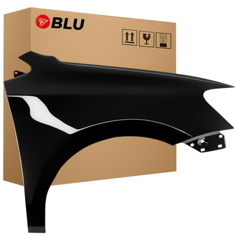 BLU Premium Kotflügel Passend für VW Volkswagen Polo 6R1 L041 LO41 Rechts Schwarz | 2009-2017 | Vorderseite Vorne | Verzinkt & Lackiert | Einbaufertig