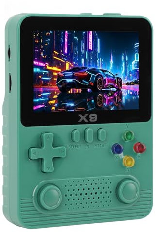 Lazmin112 Mini Console per Videogiochi, 640x480 Console di Gioco Portatile retrò retrò con Carta da 32 G per Bambini (Green)