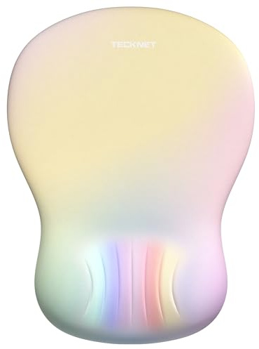 TECKNET Ergonomisches Mauspad mit Handauflage – Memory-Schaum Handgelenkstütze, rutschfeste PU-Basis, Gaming & Büro Mausunterlage für PC & Laptop