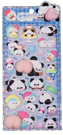 3D Aufkleber Panda Hintern Aufkleber Dekorationen | Tier Belohnung Abziehbilder für Scrapbooking Notizbuch Tagebuch Laptop Basteln Kinder Mädchen Frauen Partygeschenke