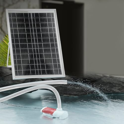 Gettimore Pompa solare per fontana da 25 W, 1100 l/h, con motore brushless da 12 V per laghetto da giardino, altezza di sollevamento 5 m, tubo da 2 m e cavo da 10 m, pannello solare in silicone
