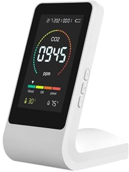 Gaswarngerät, 3 In1 CO2 Meter Air Quality Monitor Digital Temperature Humidity Sensor Tester Multifunctional Portable Carbon Dioxide Detector Für Arbeit und Zuhause