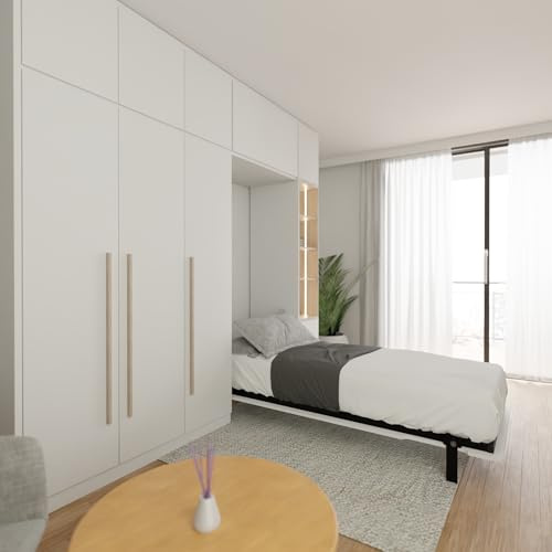 Wallbedking Morphy Platzsparender Schrankbett - Wandbett Pull-Down-Wandbett-Rahmen – Modulares, klappbares Murphy-Bett für DIY- und maßgefertigte Einbaumöbel (90x200 cm, Vertical)