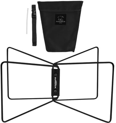 kesurpae Foldable Stand Rack Lightweight Features For Easy Camping And BBQ Cooking Adventures With Insulated Storage Universal Stand Rack Insulated Ice Bucket Holder, Black, 45x27x21cm