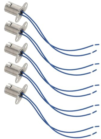 Gogogmee 5 Stück Metall Lampenfassung mit Kabel und Schalter B15 Lampenfassung mit Festem Gehäuse für Vielseitige Glühlampen Kompatibilität im Lkw Beleuchtungsaustausch