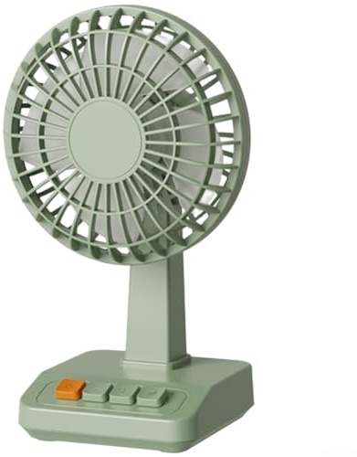 Ventilatore da tavolo in stile vintage con impostazioni a 5 velocità, batteria ricaricabile USB da 2000 mAh, prestazioni silenziose a basso rumore, flusso d'aria regolabile per scrivania, ufficio