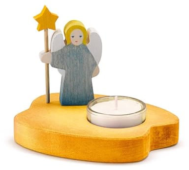 Teelicht mit Engel blau Ostheimer Kinderkram 5530281
