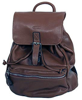 Katana Rucksack aus genarbtem Rindsleder, 69907, schokoladenbraun, One size