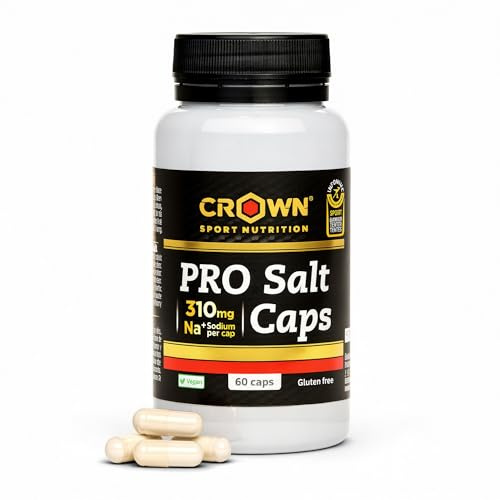 Crown Sport Nutrition Pro Salt Caps | Electrolitos Sodio 310 mg Cápsula | 60 Cápsulas | Sales altamente asimilables | Certificado antidoping Informed-Sport