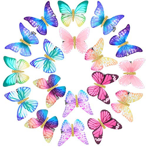 18 Pezzi Fermagli per Capelli a Farfalla Mollette Glitterati Clip per Capelli a Scatto a Farfalla per Accessori di Capelli da Donna Adolescenti (Stili Colorati)