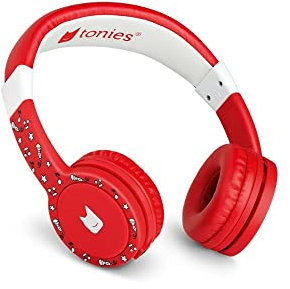 tonies-Lauscher – verstellbare Kinder Kopfhörer mit Lautstärkebegrenzung, Over Ear Kopfhörer mit Kabel und gepolsterten Kopfbügeln, Rot