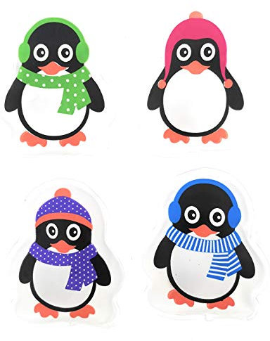 MC-Trend Handwärmer Set: 4 Zauberhafte Taschenwärmer mit süßen Pinguin Motiven – Immer wiederverwendbar für wohltuende Wärme unterwegs
