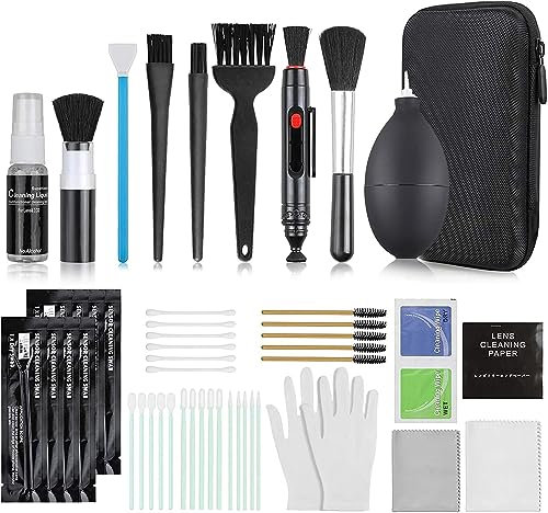 18 Stück Kamera Reinigungset Objektive Reinigungs-Sets für DSLR Kamera Objektive Filter Handys mit Raketengebläse Lenspen Reinigungspinsel Reinigungstuch Reinigungsbürste Objektivbürste