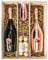 Bottega Petalo Moscato and Rosé Moscato 2 x 75cl, Twin Gift Set Hamper For Her With Rose Pink Champagne Flute Glass and Ferrero Rocher Chocolates, Gift Boxed - Pink Fizz Gifts For Her