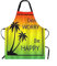 WONDERTIFY Reggae Rasta-Schürze mit Farbverlauf, afrikanische schwarze Pflaumen und Zitat „Don't Worry Be Happy“, grüne, Kellnerin, Chefschürze